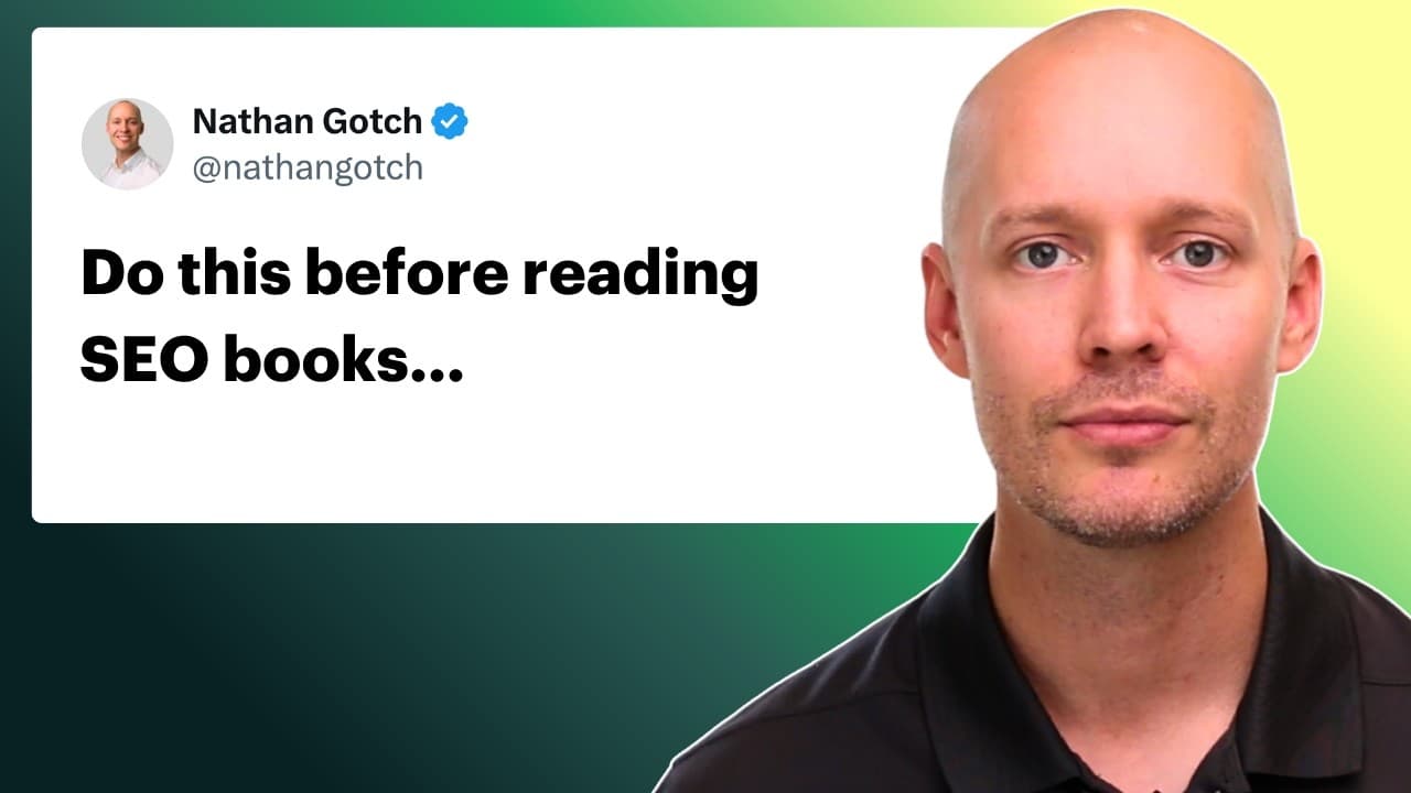Nathan Gotch tutorial video thumbnail about learning AI SEO