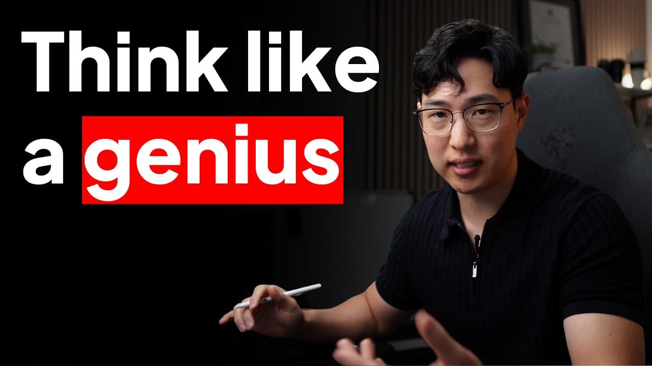 Justin Sung video cover: How to Force Your Brain To Think Like A Genius