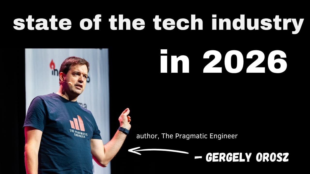 Gergely Orosz delivering the state of the tech industry 2026 keynote at LDX3 New York